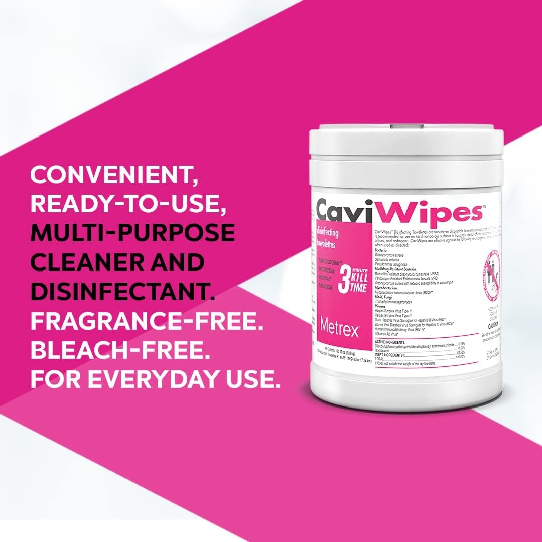 13-1100 CaviWipes Disinfecting Towelettes (Single Canister)