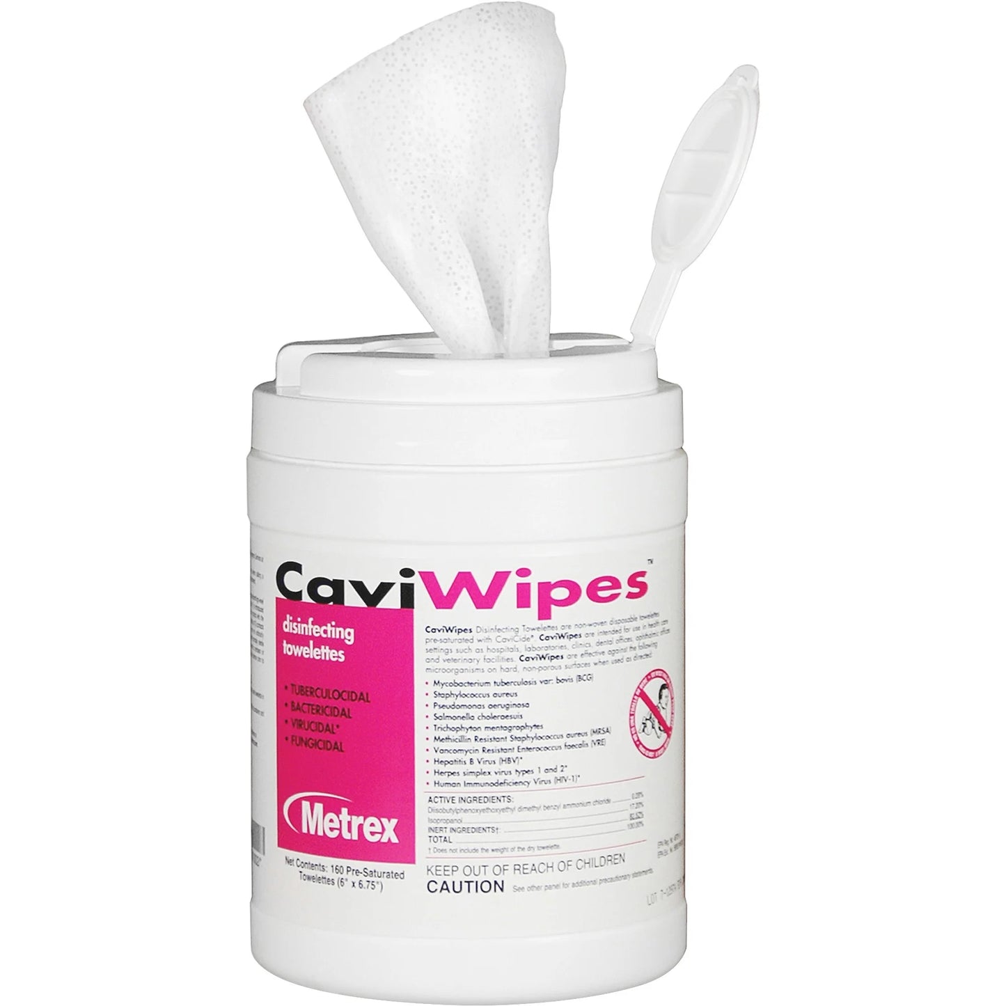 13-1100 CaviWipes Surface Disinfectant Wipe 160 Count Canister (2 Canister)